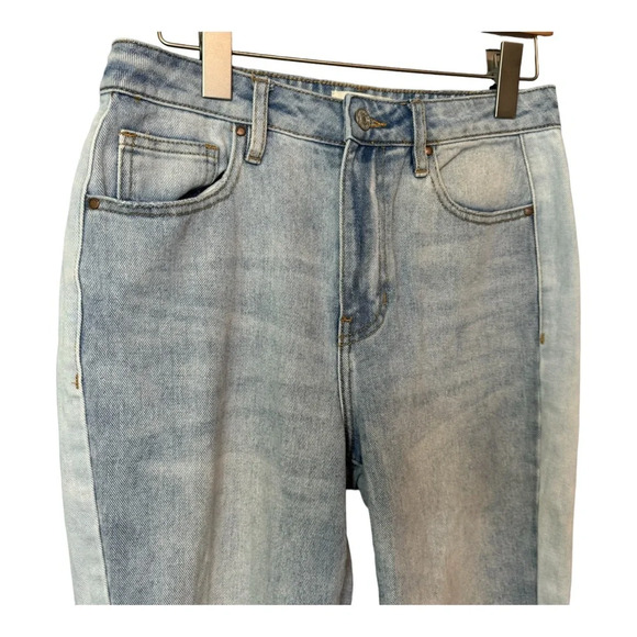 Pacsun Light Wash Blue High Rise Mom Jeans with Side Stripe. Raw Hem. Size 27 - Picture 5 of 12